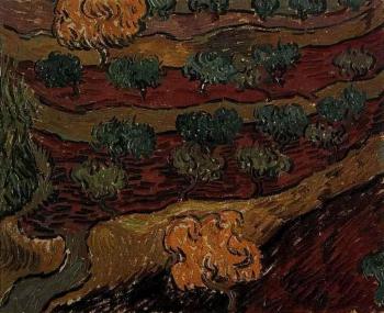 Vincent Van Gogh : Olive Trees against a Slope of a Hill